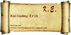 Kalledey Erik névjegykártya